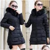 Mulheres Trench Coats Jaqueta de Inverno Com Capuz Parka Grande Gola De Pele Feminina Grosso Casaco Quente À Prova de Vento Sobretudo Conforto Casual Outwear -30 Dro Ottpj