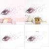 Wandaufkleber Beautif Wimpern Blumen Schmetterling für Kinderzimmer Schlafzimmer Dekoration Mädchen Abziehbilder Kreative Kunst PVC Poster Drop Lieferung Dhx9L