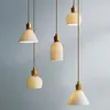 IWHD Small Ceramic LED Pendant Lamp Japanese Style Beside Bedroom Dinning Living Room Light Nordic Modern Hanglamp Home Decor 240123