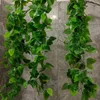 Dekorativa blommor 3-pack konstgjorda hängande växter Ivy Vine Fake Leaves Wall Home Room Garden Kitchen Wedding Outside Decoration