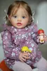 NPK 24inch Born Baby Toddler Doll Reborn Lottie Princess Girl Lifelike Soft Touch 3D Skin Art Doll with Hand Root Hair 240131
