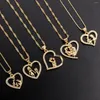 Pendant Necklaces SUNSLL Father Mother Son Daughter CZ Zircon Gold Color Heart Family Charm Love Mother's Day Jewelry Gifts