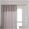 Rideaux Rideaux Coton Lin Américain Solide Plaid Accueil Fenêtre Glands Blackout Valance Pour Les Rideaux De Chambre De Luxe Salon Drop Otqv0