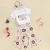 Juegos de ropa Baby Baby Girl Autbit Birthday Birthday Camiseta Camisa Capas Donuts Bell Pantalones Bottomal 3 piezas de verano ropa de verano