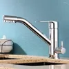 Kitchen Faucets Mixing Faucet Sink With Filter Black 360 Degree Swivel