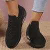 Air Cushion Bottom Socke Sneakers für Frauen Atmungsaktive Mesh SlipOn Vulkanisierte Schuhe Frau Casual Rutschfeste Plattform Gehen 240202