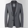 Ternos masculinos 2024 outono inverno malha xadrez blazer jaqueta fino ajuste outwear inteligente casual de alta qualidade jovens terno para festa