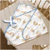 Cobertores Swaddling Baby Dddle Cobertor Com Capuz Carrinho Envoltório Slee-Bag Para Meninos Infantis Meninas Respirável Sleep Sack Nascido Berço Cama Drop Otom7