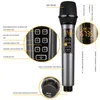 Microphones Microphone sans fil rechargeable sans fil Karaoke Mic Dynamic UHF portable avec récepteur