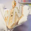 Anpassad 10k Real Solid Yellow Gold Iced Out VVS1 Moissanite Diamond Pendant