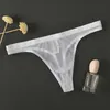 Cuecas calcinha 4 pçs/lote transparente g-strings homens ver através ultra-fino respirável roupa interior masculino gaze tangas cuecas sexy erótico yq240215