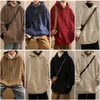 Extfine Autumn Y2k Pullover Hooded Men's Oversize Hoody Sweatshirt Tops Solid Drop Shoulder Harajuku Streetwear Male Clothes 240131