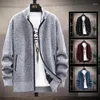 Männer Pullover Koreanische Kleidung Winter Pullover Casual Mantel Strickwaren Pullover Männlich Greifen Fleece Warm Zipper Strickjacke