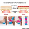 Elbow Knee Pads Kinesiology Tape Sport Athletics Elastic Brace Support Protector Pad Volleyball Bandage Fixer Wristbands Bandag Drop D Ot5R7