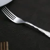 Нож для западной еды из нержавеющей стали, вилка, ложка, 3 шт./компл., кофейные ложки с длинной ручкой, вилки для кондитерских изделий, тортов, фруктовые ножи, кухонная посуда TH1303