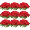 100 Pieces Artificial Roses Flowers Fake Silk Bouquet for Table Centerpiece Vases Wedding Party Decor 240127