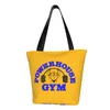 Sacos de compras reutilizáveis ​​Spartan Gym Bag Mulheres Ombro Canvas Tote Portátil Musculação Fitness Muscle Grocery Shopper