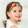 Hair Accessories Baby Girls Lace Flower Nylon Headband Kids Satin Band Born Elastic Turbans Headwraps Drop Delivery Maternity Otknq