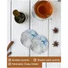 Tapis de table en céramique avec texture de marbre bleu, set de table rond de cuisine, décor de luxe, tasse de thé, sous-verres, livraison directe, maison, jardin, Otzzf