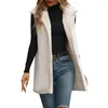 Nieuwe button-down pluche vestjas voor dames herfst dikke warme mouwloze top luxe en elegante damesvest 240216