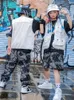 Bühnenkleidung Kinder Hip Hop Tanzkostüme Lose Weste Hiphop Shorts Tänzer Outfits Jazz Performance Festival Kleidung DN9398