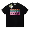 2024 Letter Print T-shirt Designer GGity T-shirt Roupas Marca T-shirt Luxo de manga curta roupas masculinas e femininas Multi-coloridas letras sobrepostas T-shirts
