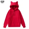 Winter Heren Hoodie Trui Pullover Zuid-korea Mode Heren Kat Oren Leuke Japanse Top Persoonlijkheid Sweatshirt Vrouwen 240131