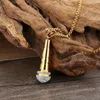 HAOYI Microphone Pendant Necklace Men 18K Gold Color Fashion Hip Hop Rhinestone Hhighend Stainless Steel Jewelry Onlyfans Gift 240125