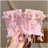 Hårtillbehör Vintage Chinese Organza Ribbon Bow Tassel Hairpins Hairgrips Farterfly Flower Clips for Girls Han Fu Pins Drop Delive Otsrq