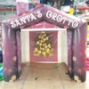 Jeux en plein air Prince personnalisée gonflable Santa's Grotto 3.5x3x3m Christmas Santa Cottage House Tente Shelter Cabinet Cabint Ballon pour la décoration du festival de Noël