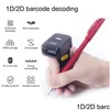 Tragbarer 1D/2D-Barcode-Scanner, Finger-Handheld, tragbarer Ring-Barcode-Leser, BT, drahtlose Kabelverbindung mit Offline-Speicherung