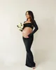 Платья для беременных для Poshoot, сексуальное платье макси с вырезом спереди и открытой спиной, свадебная вечеринка, одежда для беременных 240129