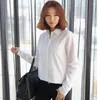 Damesblouses Dame Wit shirt met lange mouwen Professionele formele werkkleding Interview Katoenen top Herfststijl Temperament Dames