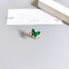 Дизайнерское кольцо Van Clover Ring Cleef Четырехлистный клевер Кольцо Винтажные кольца Sweet Van Clee Брендовый дизайнерский медь с позолотой 18 карат Mother Pearl Of Shell Butterfly C