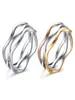 2020 NEW DESING UNISEX TRICOLOR WAVE LINESステンレス鋼のウェディングバンドRings86806884932831