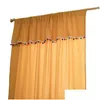 Rideaux Rideaux Coton Lin Américain Solide Plaid Accueil Fenêtre Glands Blackout Valance Pour Les Rideaux De Chambre De Luxe Salon Drop Otqv0