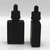 30 ml Schwarz Milchglas Flüssigreagenz Pipette Tropfflaschen Quadratischer Parfümbehälter für ätherische Öle Spruu Khdff