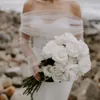 Beach Wedding Dresses Sheer Deep V Neck 3D Floral Appliques Bridal Gowns Backless Floor Length Wedding Dress