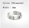 Pierścienie miłosne Designer Pierścień para biżuterii Titanium stal z diamentami Casual Fashion Street klasyczny złota srebrna róża opcjonalna rozmiar 4/5/6 mm czerwone pudełko aaa