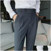 Abiti da uomo Blazer Pantaloni da uomo corti Pantaloni a vita alta Abiti da sposo Abiti da ufficio Pantaloni a matita formali Pantaloni slim fit casual da uomo Drop De Otujr