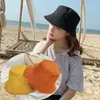 Bérets coréen adulte été pliable chapeau de seau couleur unie hip hop large bord plage protection UV rond haut crème solaire casquette de pêcheur