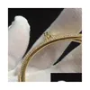 Bangle Nail Women Men Fl Diamond 18 -krotnie złota luksusowa biżuteria bransoletki dla kochanka Prezent Rozmiar 17 i 19 bransoletki dostawy OT2VR