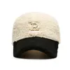 FS Trendy Big Letter Brodery Men Winter Hats White Brown Lambool Baseball Caps For Women Warm Luxury Designer Cap Gorras 240202