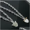 Pendentif Colliers 2023 T épais coeur flèche série Ti maison collier bracelet ensembles Europe et Amérique hommes femmes avec chaîne de clavicule Dhsy3