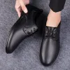 Brand Spring Genuine Nuove Business Wedding in pelle morbida Flats Casual Flats Vintage fade fatte a mano Oxford Scarpe per uomini Nero 5893