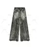 Y2K gland jean hommes noir gris lavé Style gothique rue tendance adolescent vêtements rétro ample jambe large pantalon 240127