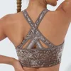 Chemises actives LO haut de yoga sans couture avec larges bretelles croisées beauté dos réservoir de sport vêtements de fitness à haute élasticité pour les femmes