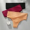 Damesslipjes Katoen Naadloos Hoge taille Thongs Comfortabele sexy vrouwelijke onderbroeken Slips Intimates