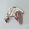 Ensembles de vêtements 2024 enfants automne coréen bébé à manches longues ensemble Fpr garçons filles pull pantalon 2 pièces enfant en bas âge fille Cothes