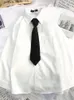 JMPRS blanc femmes chemises mode JK Preppy Style à manches longues hauts automne japon filles Harajuku boutonné chemise noire 240202